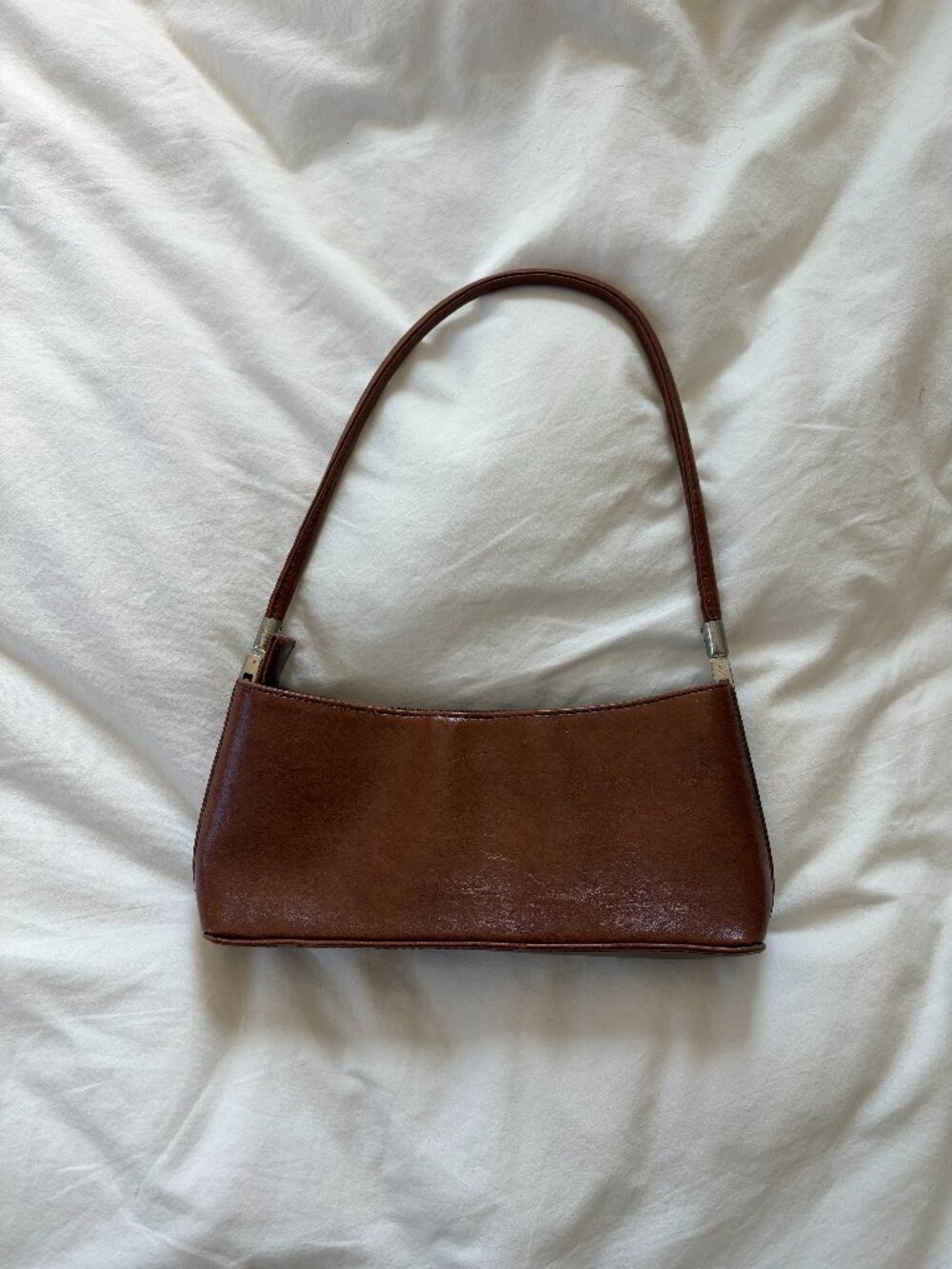 Vintage Brown Leather Shoulder Bag/Baguette Bag